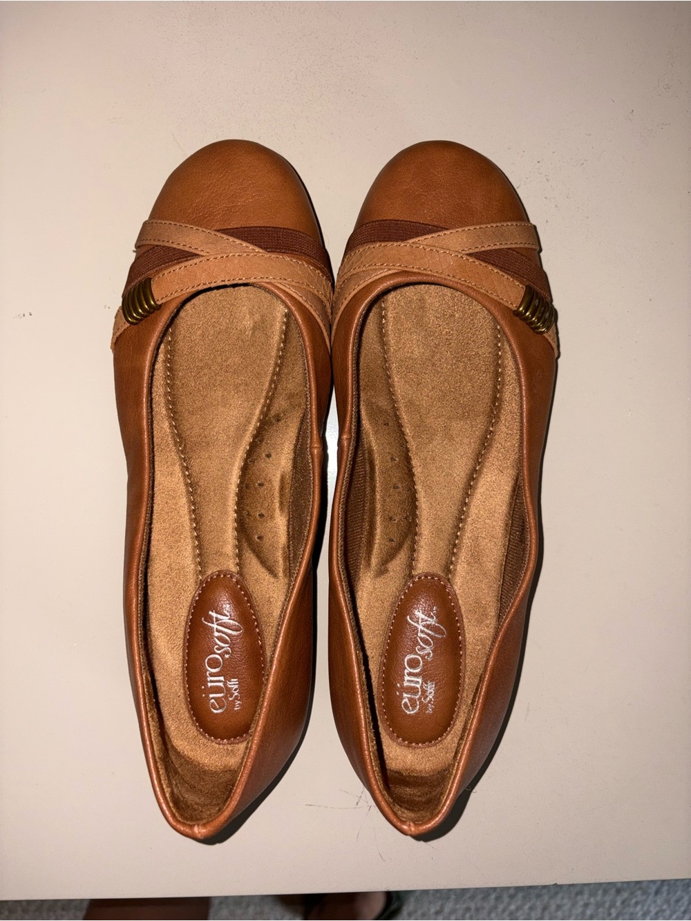 Eurosoft Women’s Brown Slip-On Ballet Flats